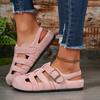 Women Sandals Large Size Flat Roman Style Sandals Women Summer Outdoor Round Toe Shoes Women Hollow Out Design Casual Shoes