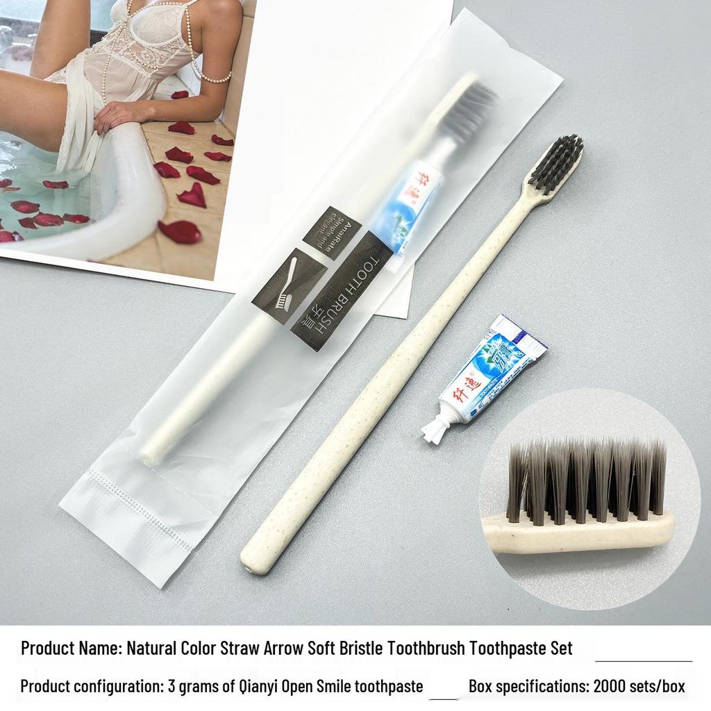 Guesthouse Toiletries Set: Disposable Toothbrush, Toothpaste, Soft Bristle Comb