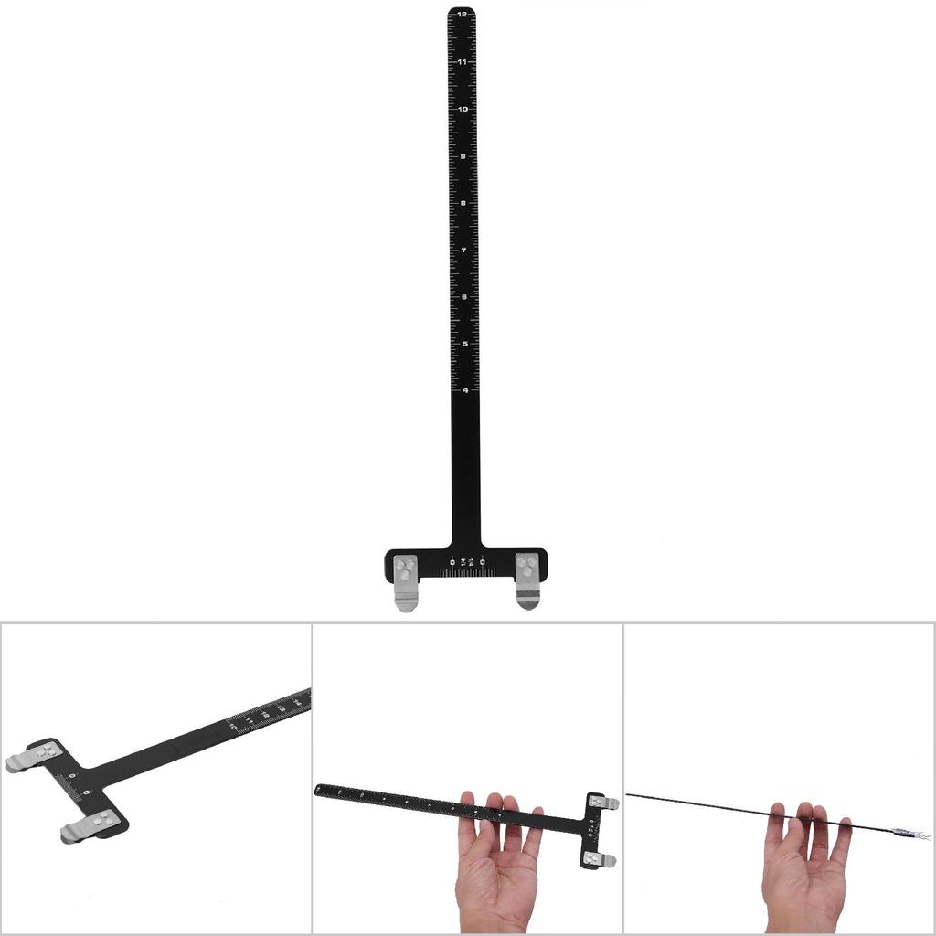 Stainless Steel Bow T Square Ruler Archery Shooting Accessory Ruler (Black)