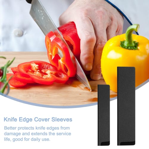 uxcell 5-Piece Knife Edge Guards, 8.6"x2" and 6.3"x1.3" ABS Knife Cover Sleeves, Blade Protectors, Universal Knife Sheaths for Home Kitchen Knives