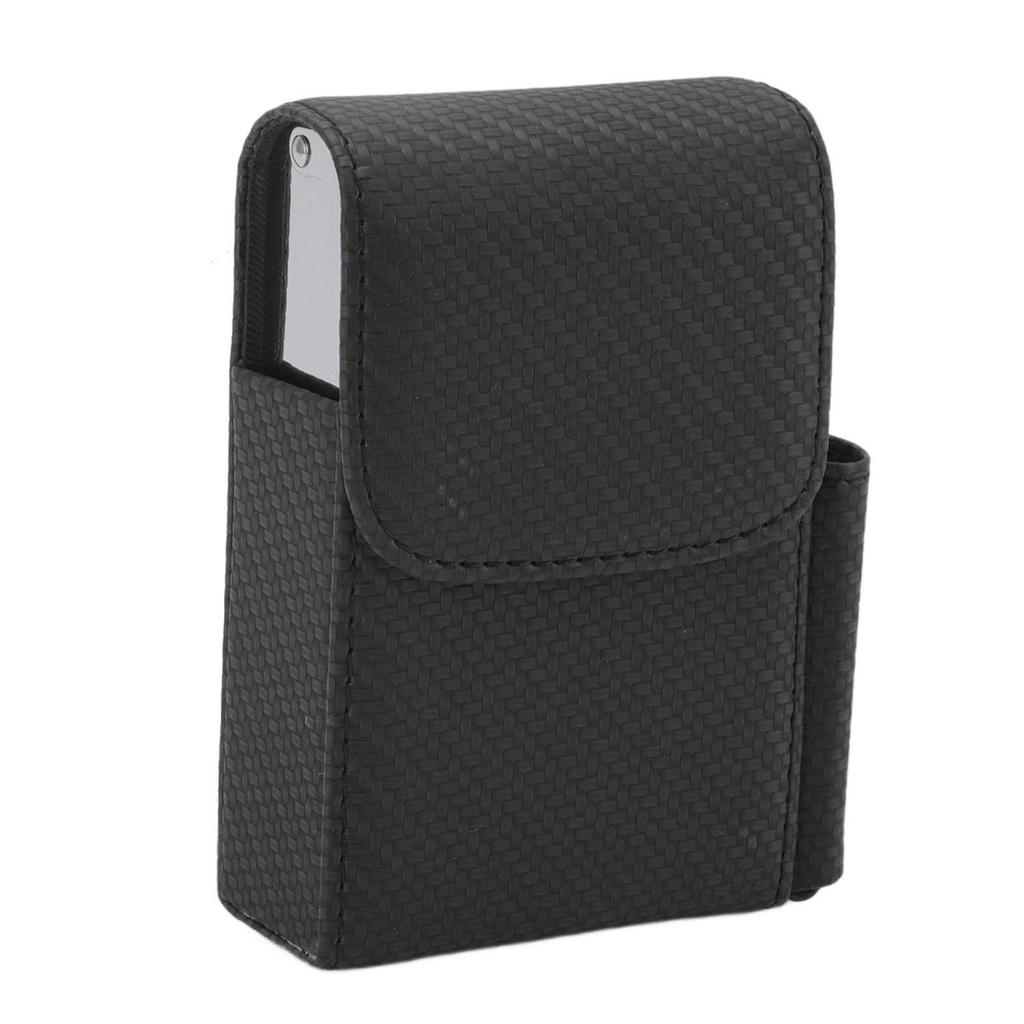 PU Leather Cigarette Box Woven Pattern Cigarette and Lighter Holder Multifunctional 20 Pieces Cigarette Case