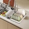 Pull-out cabinet drawer Metal slide-out dish drying rack Kitchen shelf dish rack for home kitchen tableware storage