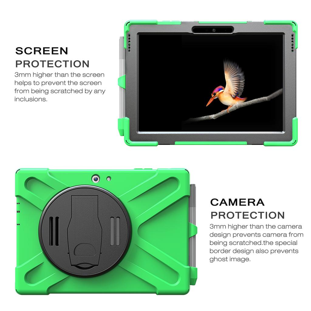 Custodia in Plastica Siliconica con Supporto Girevole a 360°, Cinturino a Mano/Spalla, Impugnatura Maniglia, Cavalletto Stabile per Microsoft Surface Pro