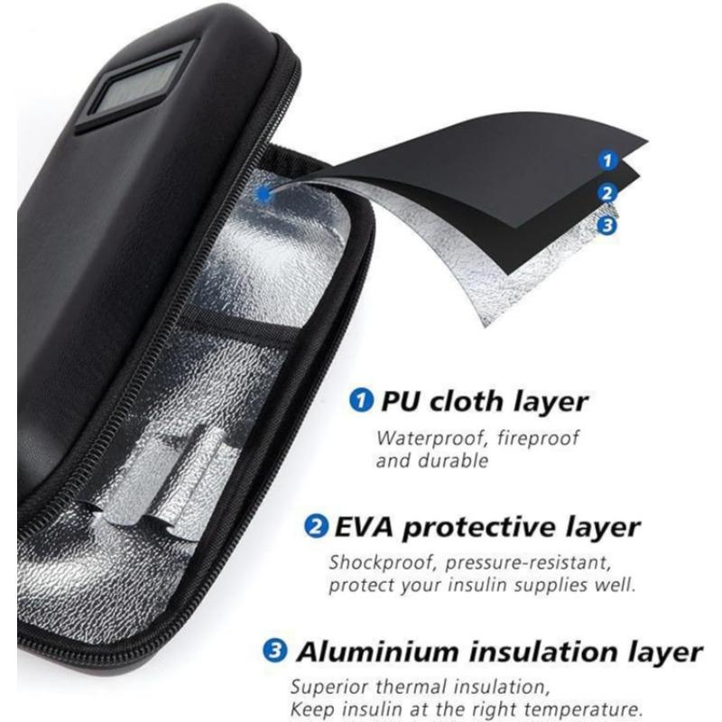 Insulin Cooler Travel Case with Thermometer Display Waterproof Medicine Organizer Bag Insulin Cooling Bag for Diabetics