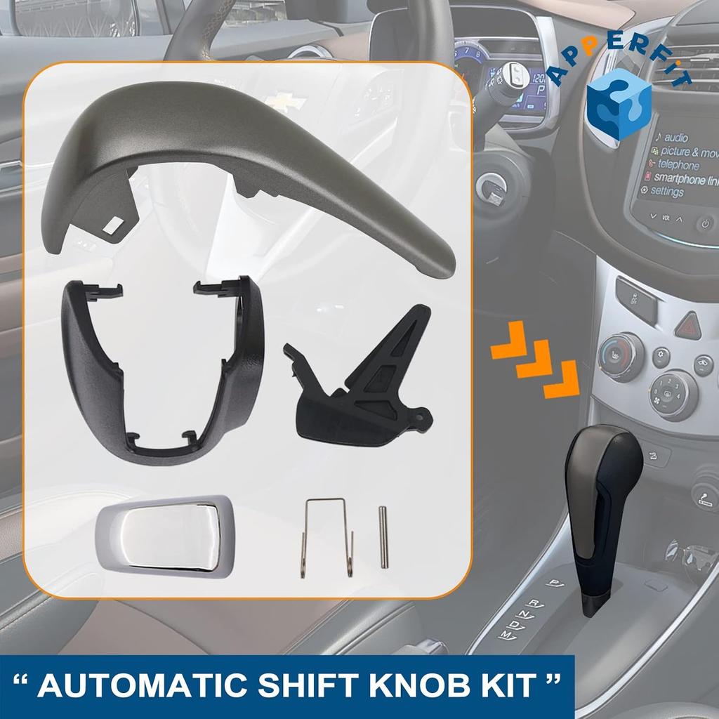 APPERFiT Automatic Shift Shifter Knob Kit Compatible with Chevy Sonic 2012-2016, Chevy Trax 2015-2016 Replaces 42539736 42423234 95393161