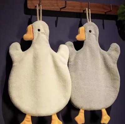 Cartoon Goose Hand Towel Kitchen Bathroom and Toilet Hand Towel Hanging Type with Super Water Absorption Quick Drying It Is Hard