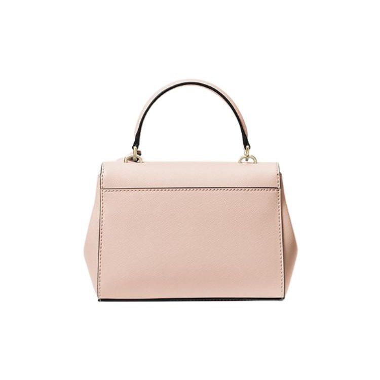 Michael Kors Mk Ava Vintage Couleur Unie Rabat Polyvalent Sac à Main en Cuir avec Pendentif Logo pour Trajet Quotidien Sac Bandoulière Mini 32F5GAVC1L-SOFT-PINK