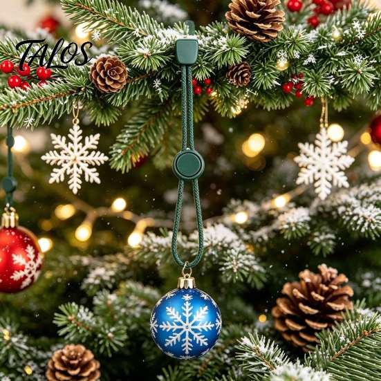 Reusable Ornament Hooks 12 Pcs Christmas Hanger Ribbons, Silicone Hangers And Strings for Stocking Holders Mantle Tree, Adjustable Sliding Holiday