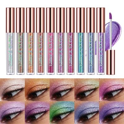 10 kleuren glitter vloeibare oogschaduw Chameleon metallic oogschaduw Langdurige holografische ooglooks