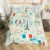 Vintage Eiffel Tower Duvet Cover Set Modern 3D Paris Theme Bedding Sets World Famous City Landscape Comforter Cover Quilt Cover7