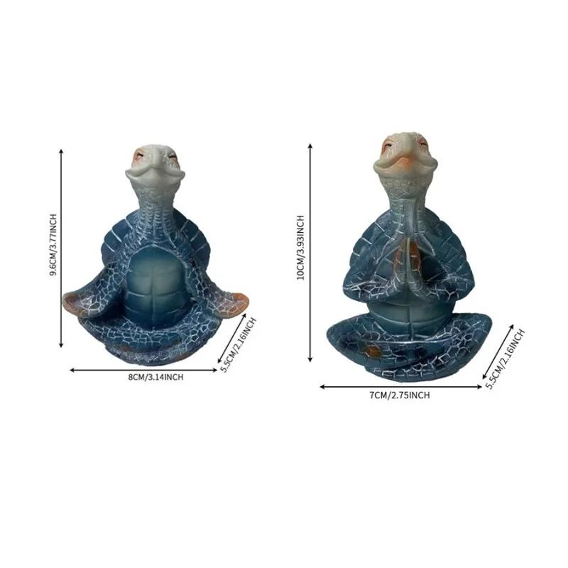 1pc Yoga Meditation Sitting Turtle Animal Statue Outdoor Resin Crafts Home Decoration Accessories