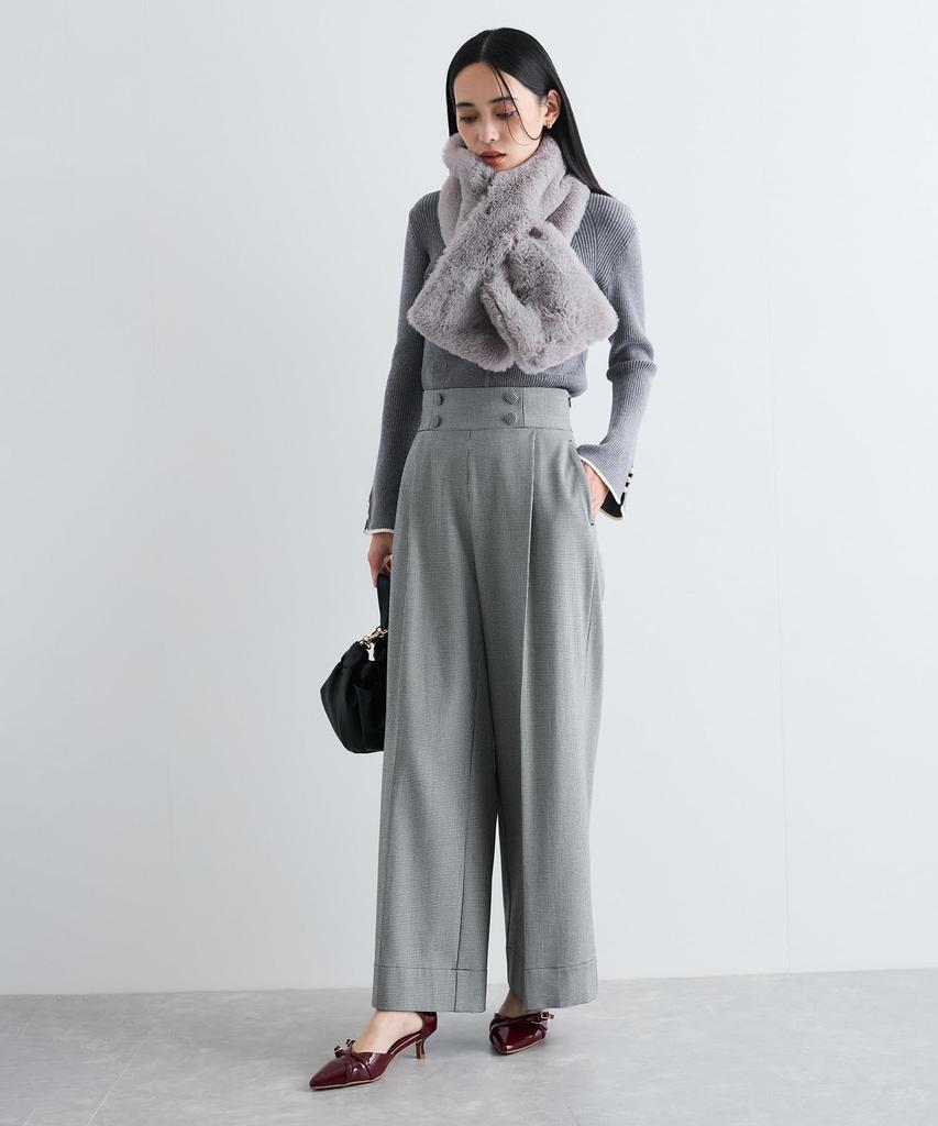 Bis Pearl Flare Sleeve Knit BVM64120 Gray Sub Women's (09)