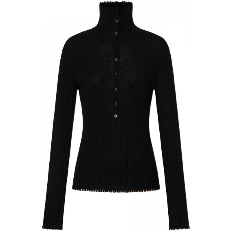 

MO&Co. Женский свитер из мериносовой шерсти с высоким воротником на молнии M 165