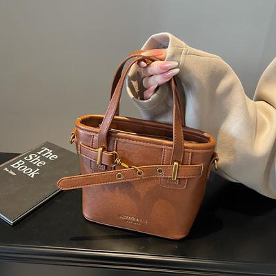 Small Bag Women's New Portable Bucket Bag Casual Versatile Commuter Messenger Bag