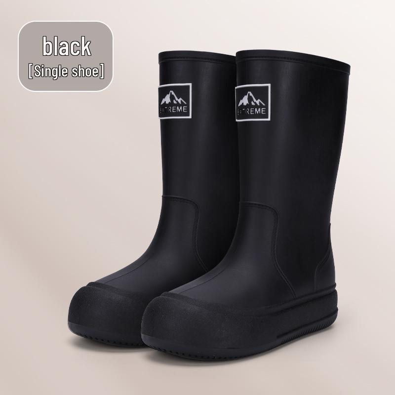 Women's High-Top Non-Slip Velveteen-Lined Waterproof Rubber Rain Boots