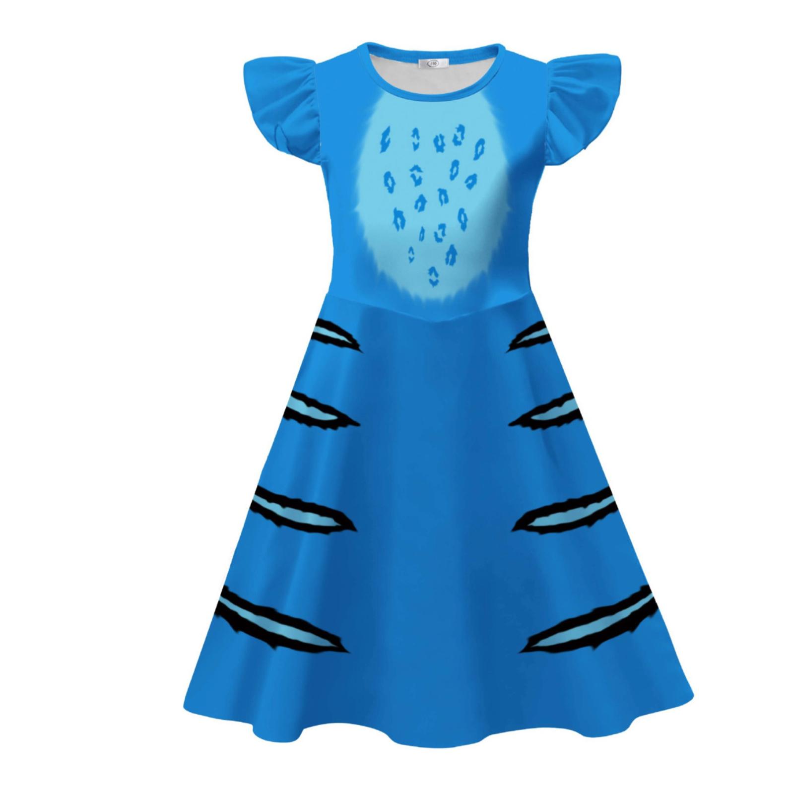 

Children s Dress With Flying Sleeves Princess Dress Role Play Dress 160 синий