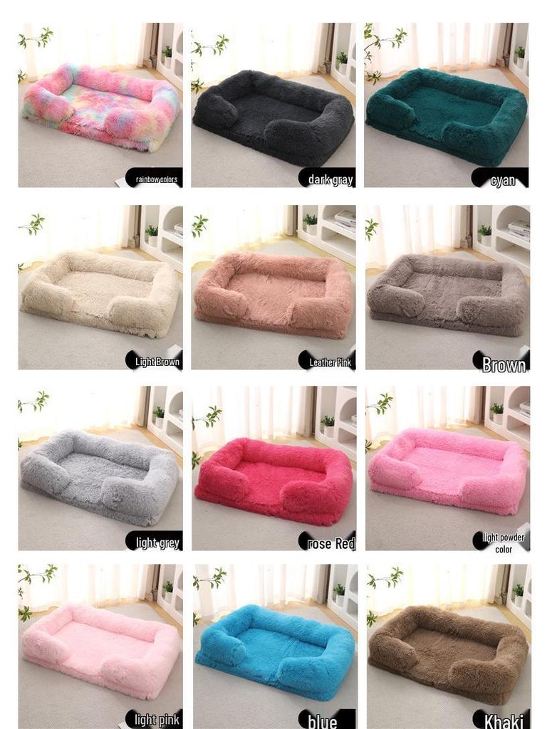 Plush Round Pet Bed for Dogs & Cats - Winter Dog Mat