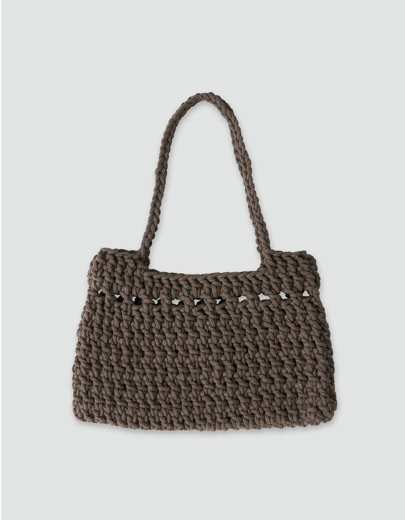 Tinknit Handmade Knit Basket Bag_Brown