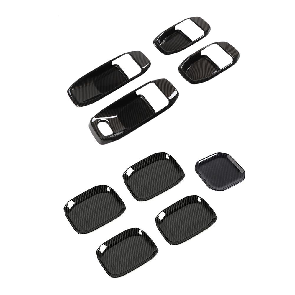 

Door Handle Trim Cover For Jeep Wrangler JL 4-door 2018-2026 Grab Handle Bowl Decoration Carbon Fiber Car Interior Accessories чёрный