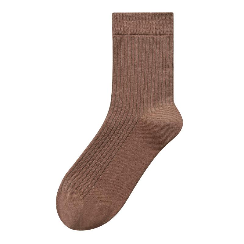 Cotton Socks, All-cotton Men's Business Mid-calf Socks, Anti-odor, Sweat-absorbing, Strip, Autumn Pure Cotton Long Socks