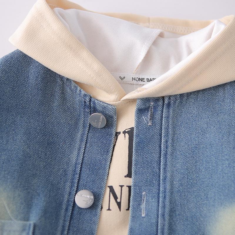 Koreanischer Stil Jungen Frühling/Herbst 2026 Jeansweste 3-teiliges Set - Cooles und hübsches Hemd für Kinder