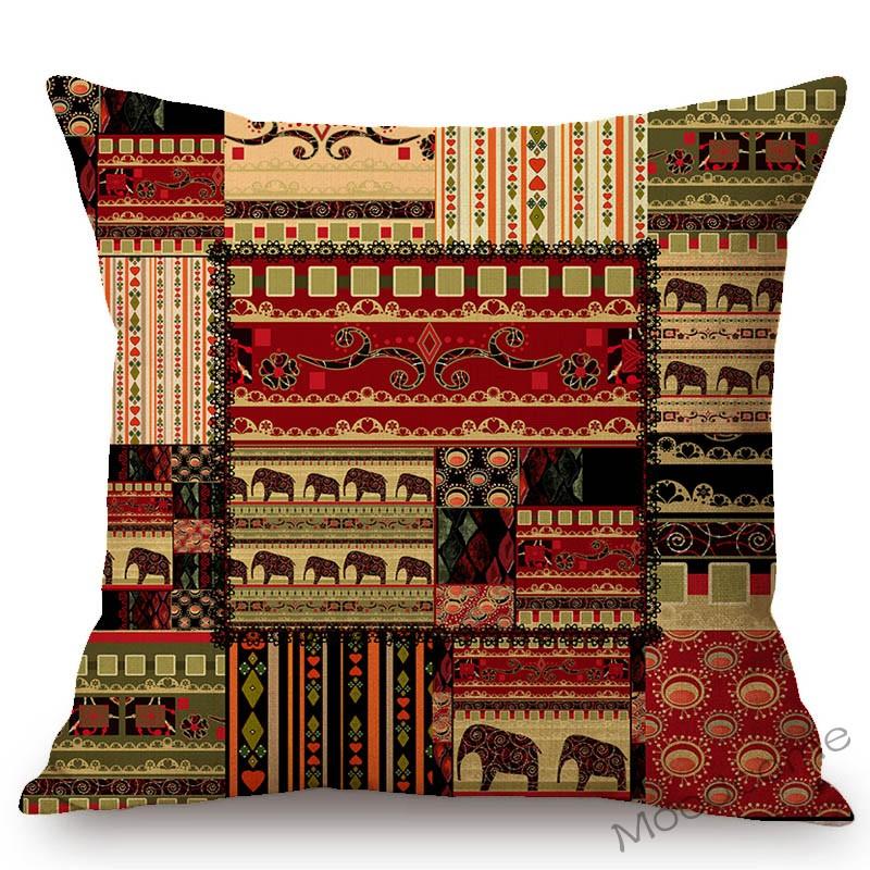 Geometric Africa Ethnic Design Pattern African Mask Traditional Wild Animals Design Sofa Pillow Case Cotton Linen Cushion Cover