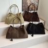 Hot Selling Faux Suede Solid Color Fashiable Versatile Handbag 2026 High Quality Product Large Capacity Women's Shoulder Bags