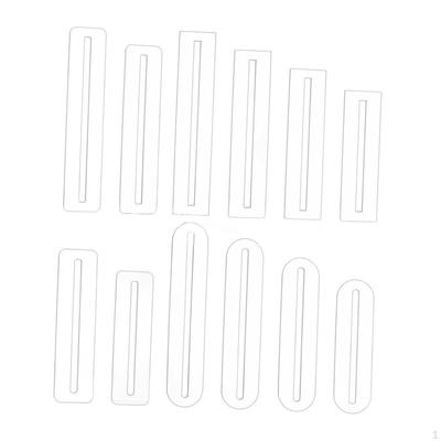 12 Pieces Zipper Overlay Template Set Measuring Clear DIY Crafts Sewing Rulers for