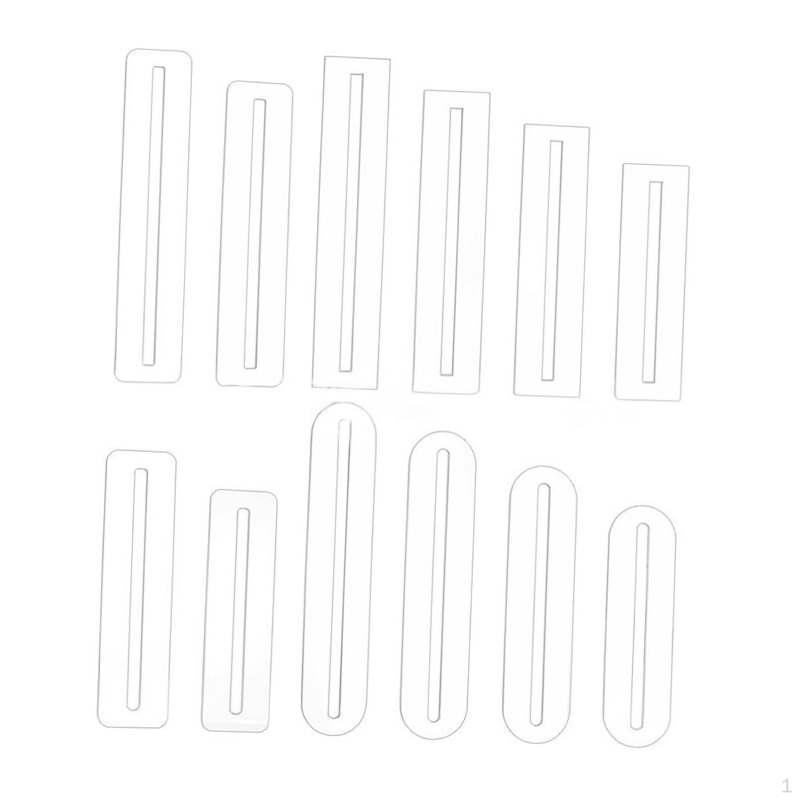 

12 Pieces Zipper Overlay Template Set Measuring Clear DIY Crafts Sewing Rulers for