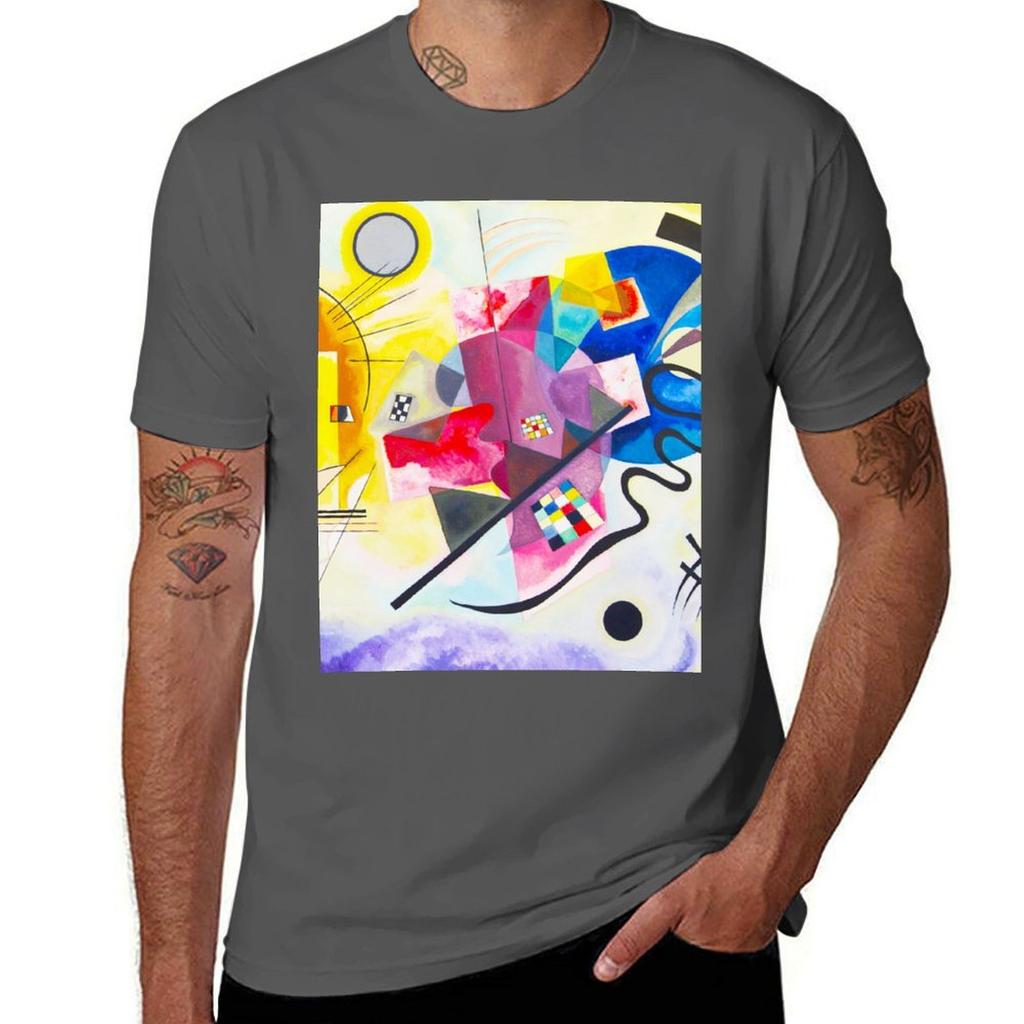 KANDINSKY HD  Yellow Red Blue 1925 TShirt Stain Resistant Casual Tee