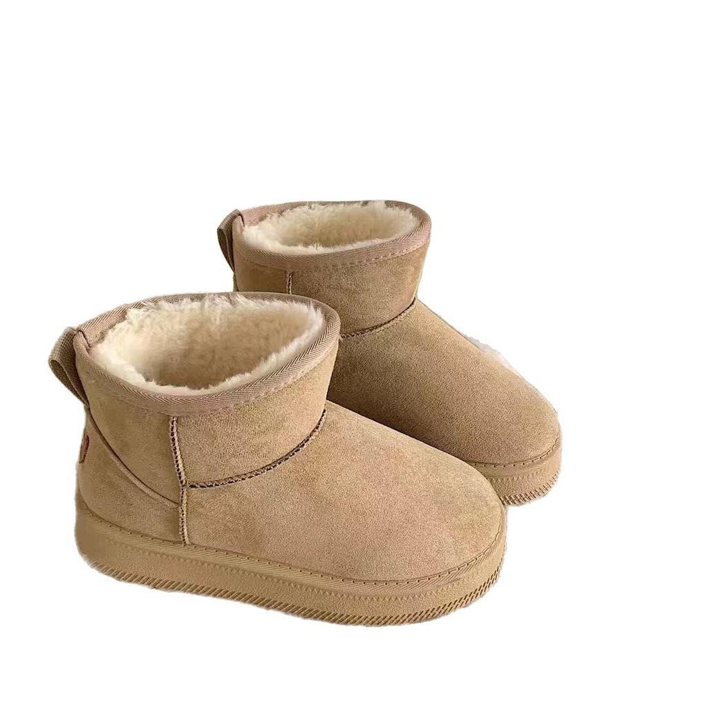 Thick-soled snow boots winter new warm plush cotton shoes non-slip piled thickened short boots