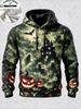 3D Print Halloween Women's Hoodie Haunted House Ghost Pumpkin Bat Lightning Full Print Pullover Long Sleeve Sweatshirt
