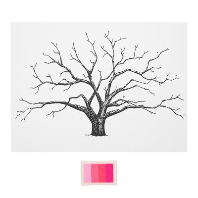 30x40cm Pittura a Impronta Digitale Fai-da-te per Matrimoni e Feste Albero delle Firme per Ospiti Decorazione per la Casa con Tampone d'Inchiostro