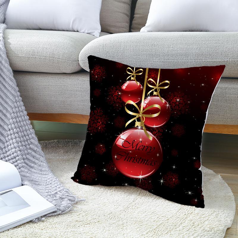 Red Series Christmas Pillow Covers for Home Use, Peach Skin Pillow Covers, Sofa Cushion Covers