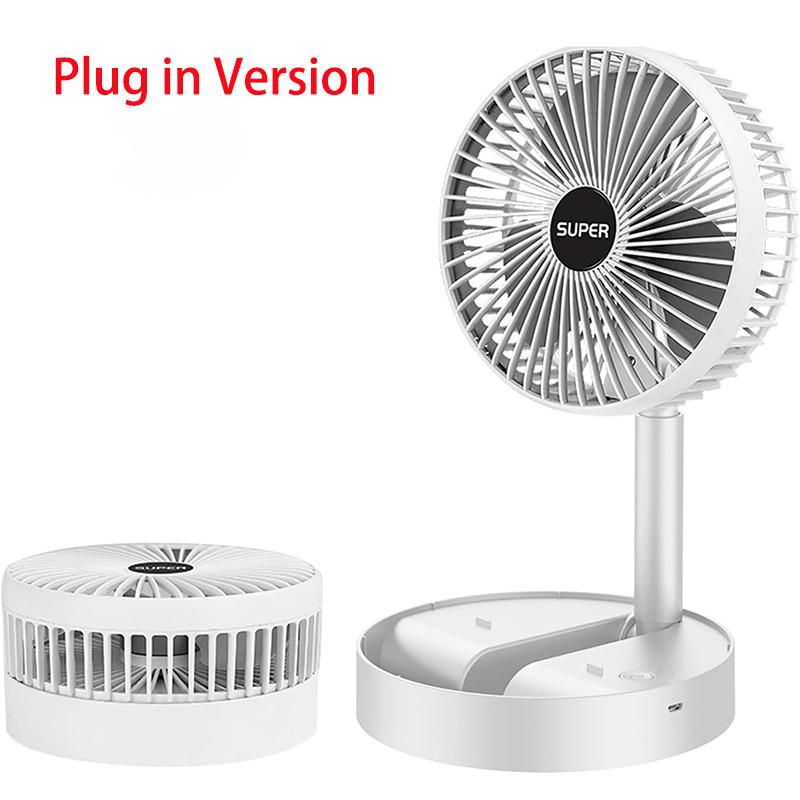 Portable Folding Fan Mini Stand Fan Adjustable Height Mute Desktop Fan Air Circulation Fan Floor Fan 3 Speeds Adjustment