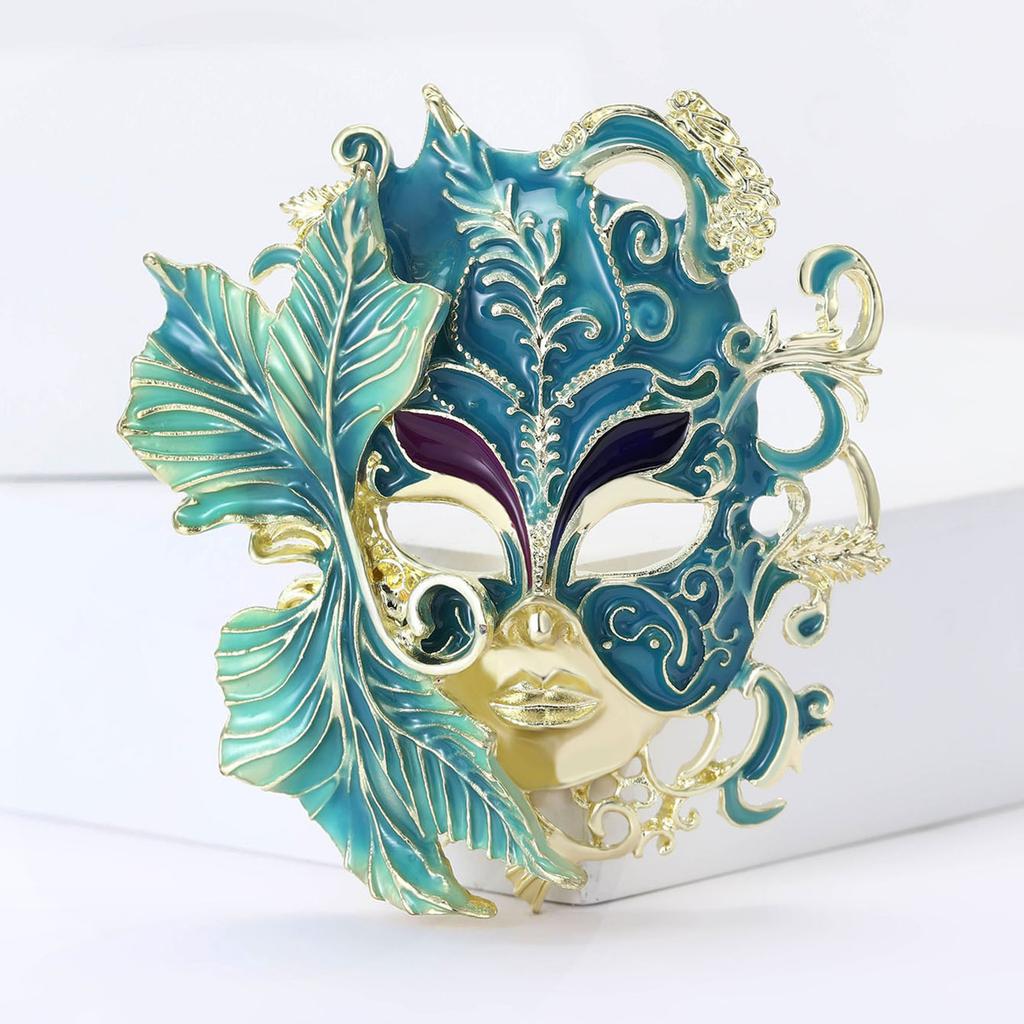 Vintage Palace Embossed Face Mask Brooch Men Women Costume Accessories Corsage Pin Jewellery Gifts