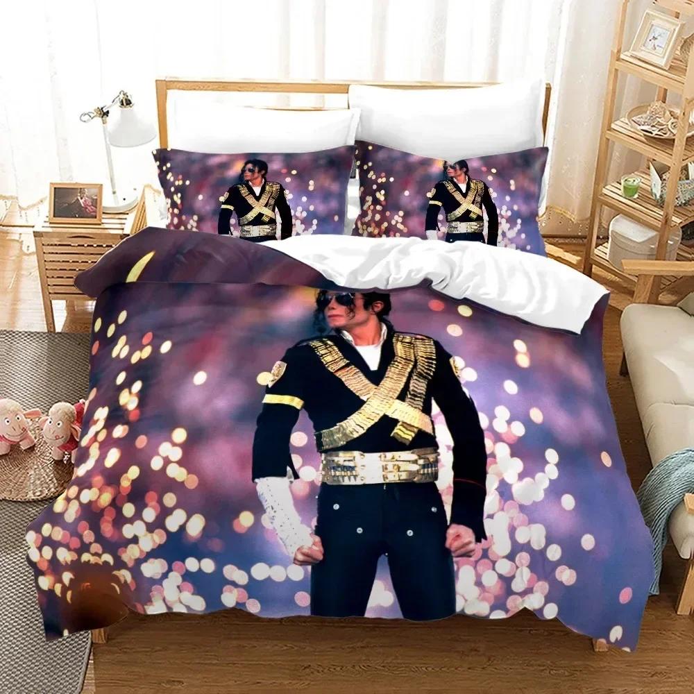 New 3D Print Michael Jackson Comfortable Duvet Quilt Cover Pillowcase Bedding Set Children Bedroom Decoration Home Textile