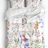 Fiori Selvatici Eucalipto Girasole Pianta Lavanda Set Biancheria da Letto 3 Pezzi per Letto Matrimoniale Tessile per la Casa Copripiumino Coperta Copricuscino