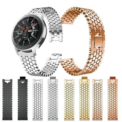 22mm 20mm Band for Samsung Galaxy Watch 3 45mm Band Gear S3 Active 2 Watch Stainless Steel Strap for Huawei Watch Bracelet