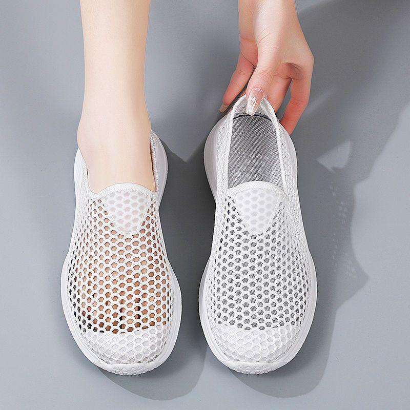 Fashion Woman Footwear Slip on Flat Summer Mesh Breathable Shoes for Women High Quality Casual New in Cheap Comfortable and Elegant Sale