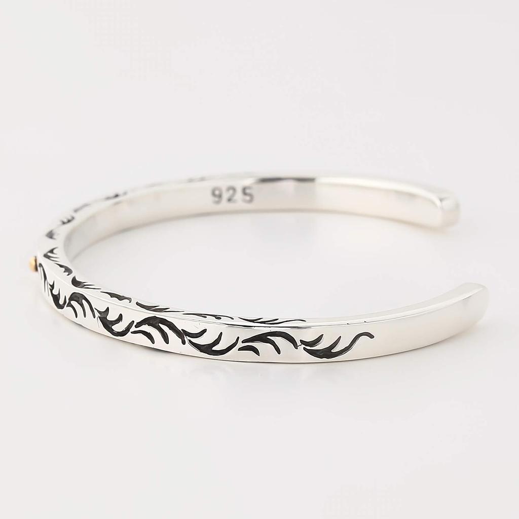 Bangle Silver 925 Native Bracelet Thin Sun Arabesque Pattern Gentleman Manufacturer Sun Arabesque [cmy Select] (03 C)