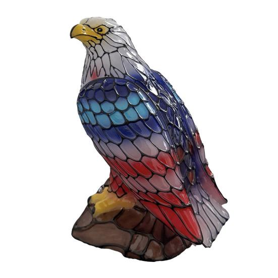 Bald Eagle Table Lamp, Resin American Eagle Night Light, Red White Blue Patriotic Independence Day Bedside Lamp for Bedroom, Living Room, Nightstand,