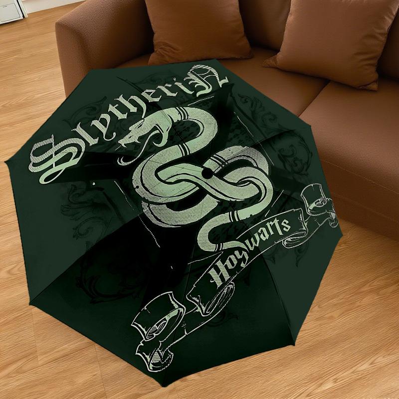 1PC Warner Slytherin Hogwarts Umbrella-8-Rib Reinforced, Automatic Open, Lightweight & Durable-A45
