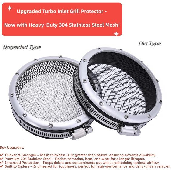 3.5" Turbo Inlet Grill Protector Guard Turbocharge Screen Mesh Air Filter Turbo Intake Filter Cover (89mm (3.5 inch))