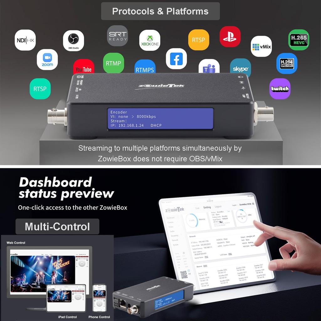 3G SDI Native NDI HX3 Video Streaming ZowieBox UVC to SDI SDI Video Capture Extender with to Standalone Live with PoE Encoder/Decoder, Converter,