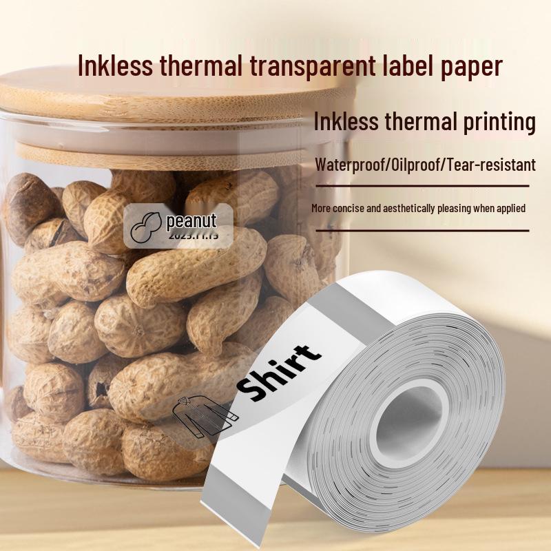 0.5  Transparent Thermal Printing Paper Labels 1 box, 3 rolls