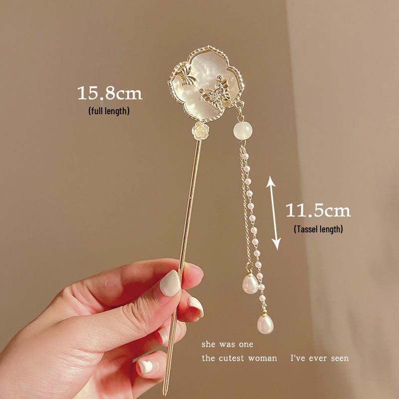 Tassel Flower Hairpin: Elegant Chinese Style Hanfu & Qipao Hair Accessory for Women