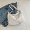 Cotton Corduroy Shoulder Bag for Women Large Capacity Crossbody Purse Jelly Style Daily Tote