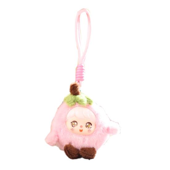 Cute Vinyl Fruit Doll Plush Keychain Small Kawaii Stuffed Animal E