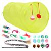 Cat Feather Toy Set Interactive Cat Toy Kitten Toy Assortments Includes Tunnel Cat Stick Balls Bells and Mice